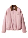 Miu Miu Padded Corduroy-collar Blouson In Pink