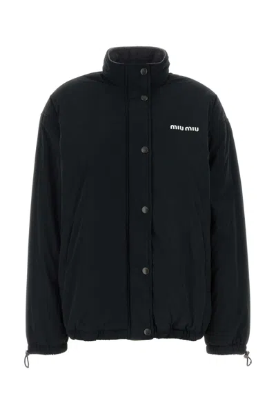 Miu Miu Padded Jacket In Mini-length Silhouette In Black