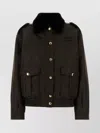 Miu Miu Padded Nylon Jacket With Collar And Pockets In Black