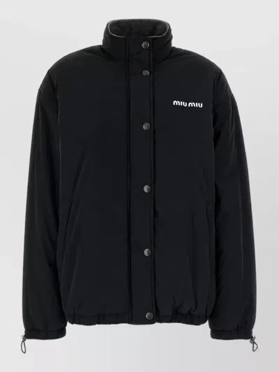 Miu Miu Padded Parka Coat In Black