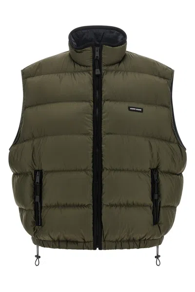 Miu Miu Padded Vest In Green