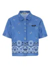 Miu Miu Paisley-print Poplin Shirt In Blue