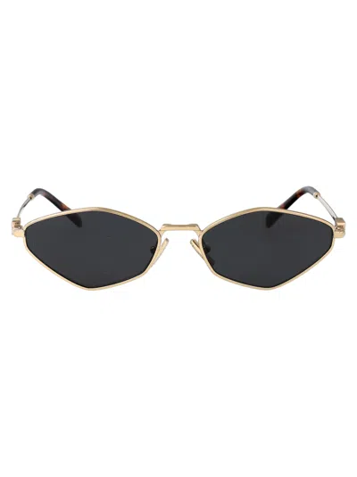 MIU MIU MIU MIU PALE GOLD METAL SUNGLASSES