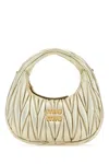 Miu Miu Gold Nappa Leather Wander Handbag