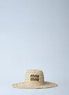 Miu Miu Chapeau Palmetto In Beige