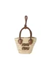 Miu Miu Palmetto Mini Bag In Naturale+cognac