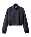 Miu Miu Cotton-blend Panama Blouson Jacket In Gray