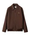 Miu Miu Panama Cotton Blouson Jacket In Brown