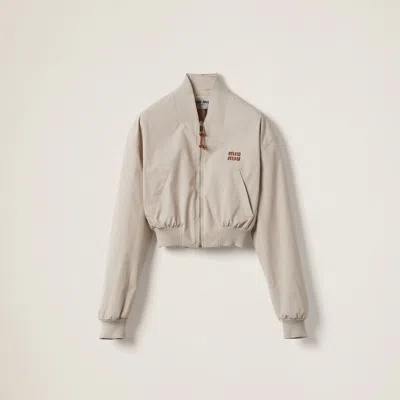 MIU MIU PANAMA COTTON BLOUSON JACKET
