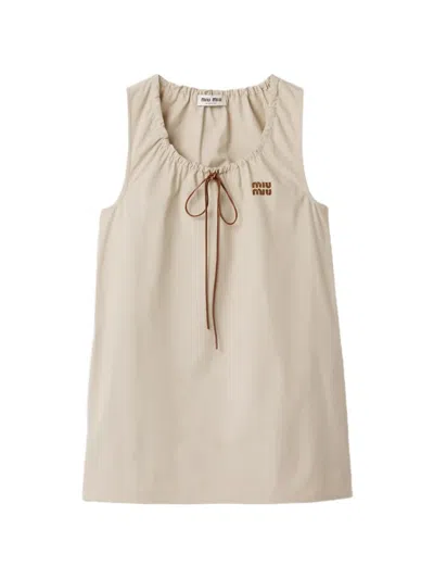 Miu Miu Vintage-inspired A-line Dress With Sleeveless Design In Transparent