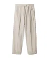 Miu Miu Panama Cotton Pants In Neutral