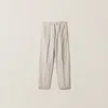 Miu Miu Panama Cotton Pants In Neutral