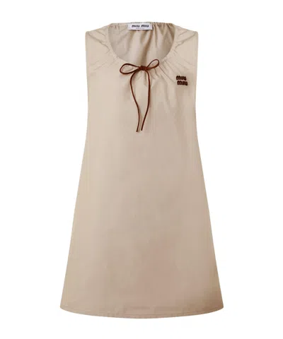 Miu Miu Panama Mini Dress In Nude