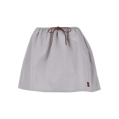 Miu Miu Panama Mini Skirt In Gray