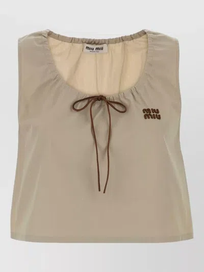 Miu Miu Panama Top In Neutral