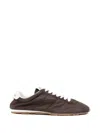 Miu Miu Fabric And Suede Low Top Sneakers Contrast Sole In Brown
