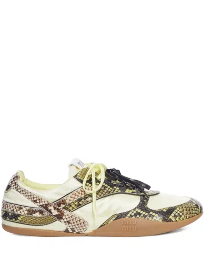Miu Miu Panelled Sneakers In Multi