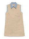 Miu Miu Minikleid Im Layering-look In Beige
