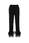 Miu Miu Feathered Grain De Poudre Trousers