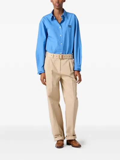 Miu Miu Pantaloni In Neutral