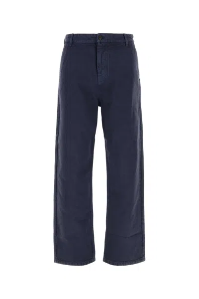 Miu Miu Gabardine Wide Leg Pants Belt Loops Pockets In Blue