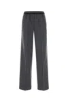 Miu Miu Wool Pants With Drawstring In Gray
