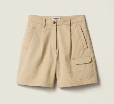 Miu Miu Pantaloni Ripstop In Brown