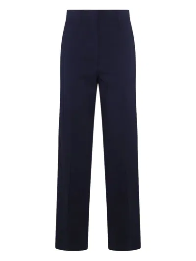 Miu Miu Superfine Wool Trousers And Pockets In Blue