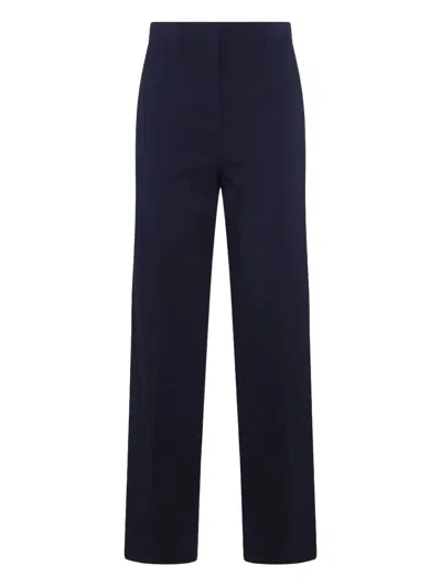 Miu Miu Superfine Wool Trousers And Pockets In Blue