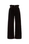 Miu Miu Dark Brown Velvet Wide-leg Pant In Brown