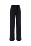 Miu Miu Navy Blue Wool Pant In Blue