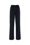 Miu Miu Navy Blue Wool Pant In Blue