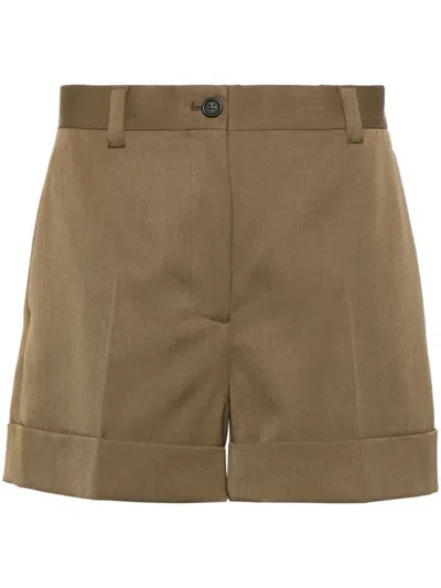 MIU MIU MIU MIU LOGO-PATCH WIDE-LEG TAILORED SHORTS