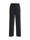 Miu Miu Women Embroidered Stretch Wool Palazzo Pant In Black