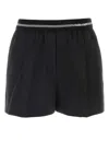 Miu Miu Black Wool Shorts In Black