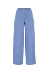 Miu Miu Women's Cerulean Blue Poplin Pyjama Pant In Blue