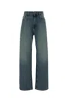 Miu Miu High Waist Wide Leg Denim Trousers In Blue