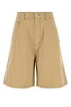 Miu Miu Bermuda Shorts With Back Pockets And Belt Loops In Brown