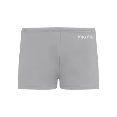 Miu Miu Grey Polyamide Shorts