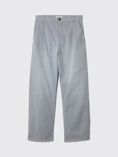 Miu Miu Embroidered Logo Loose-fit Twill Trousers In Gray