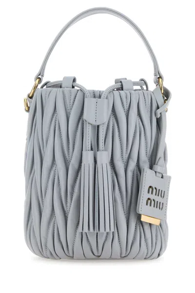 Miu Miu Pastel Light-blue Nappa Leather Bucket Bag