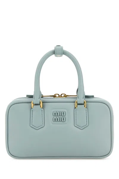 Miu Miu Pastel Light Blue Nappa Leather Handbag
