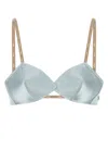 Miu Miu Soft Satin Bra Adjustable Straps In Blue