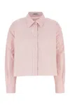 Miu Miu Logo Shirt In Alabastro