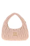 Miu Miu Peach Wander Matelass Shoulder Bag In Black