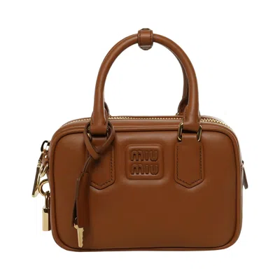 Pre-owned Miu Miu Patch Borsa Shopping 'cognac' | Tan | Women's Size Onesize