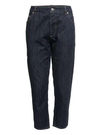 Pre-owned Miu Miu Patch-detail Jeans In Blue