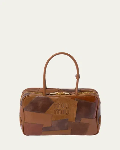 Miu Miu Patchwork Leather & Suede Shoulder Bag