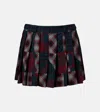 Miu Miu Patchwork Plaid Virgin Wool Miniskirt In Multi