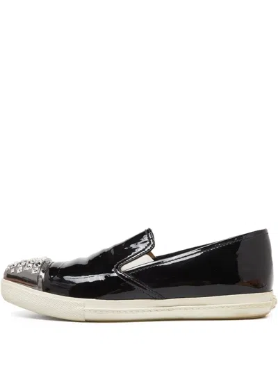 Pre-owned Miu Miu Patent-finish Sneakers
